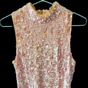 👗French Connection Starlight Ombré Sequin Dress - Mellow Rose 🩷 | Size 8 | $50